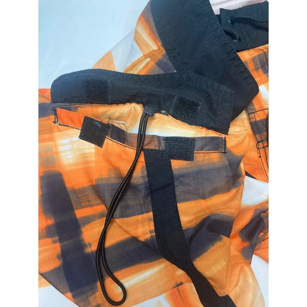 Body Glove Board Shorts Men's 34 Orange Black Abstract Swim Trunks Surf 10